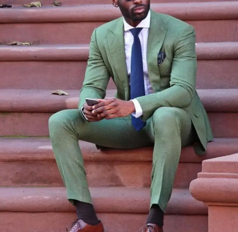 

Cool Fashion Army Green Men Suit Attractive Party Prom Tuxedo Men's Casual Style Daily Work Wear Suits (Jacket+Pants+Tie) 2019