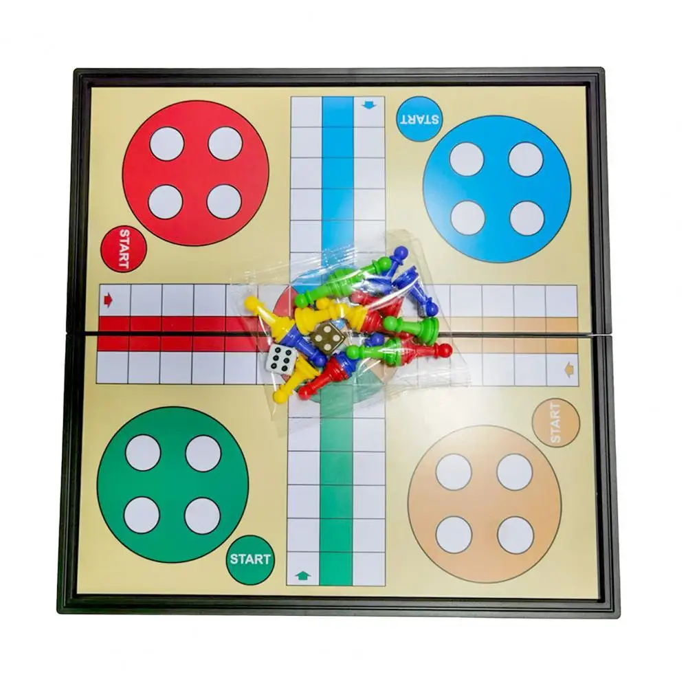 25cm Ludo Board Creative Game Magnetic 5 In 1 Plastic with Folding Chessboard Chess for Kids Children Education toy | Спорт и