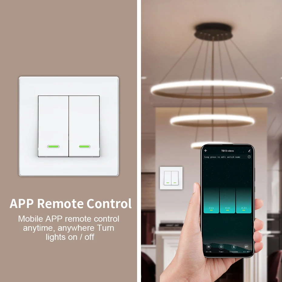 CBE Tuya WiFi 스마트 스위치 1 2 3 Gang Tuya 음성 제어 Alexa Google 홈 어시스턴트 용 물리적 버튼 Smart Homekit Yandex
