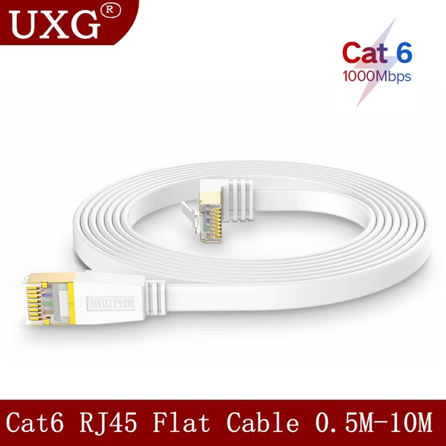 CAT 7 Ethernet Cable RJ45 Cat7 Lan Cable 1M 2M 3M 5M 10M RJ 45 Flat Network  Cable Patch Cord UP&Down Right Angle 90 Degree Cable