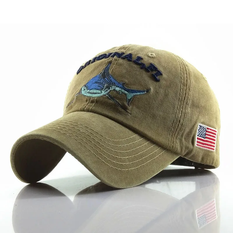 

Sport Baseball Cap Men Women Washed Cotton Do Old Hat Embroidered Letter Shark Pattern Fitted Caps Snapback Hats Casual Gorras
