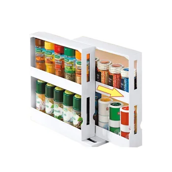 

Storage Rack Modern PP Cupboard Multifunctional Large Slide Home Organizer Desktop Rotating Shelf Kitchen Cabinet