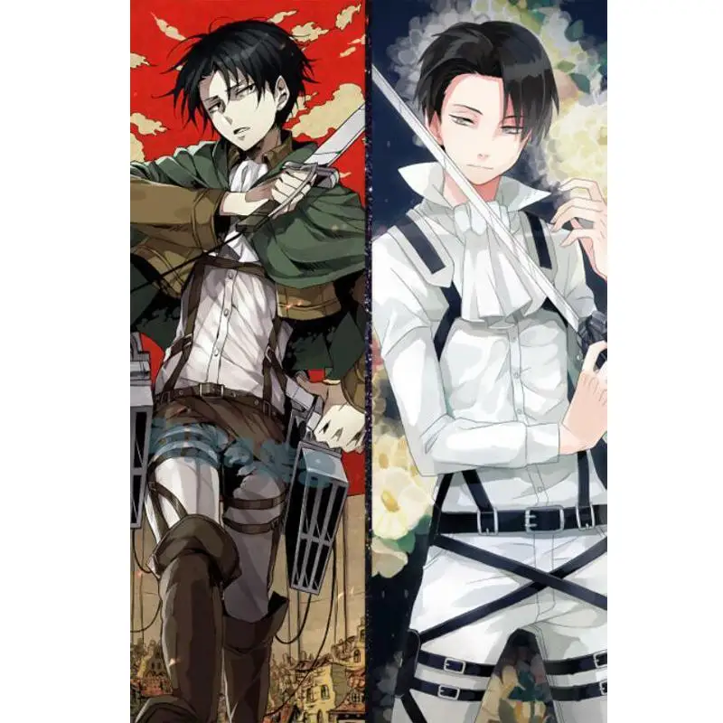 BL Male Japanese Anime Attack on Titan Levi Ackerman Throw Otaku Dakimakura Gifts Bedding Hugging Body Pillow Case 150x50 CM | Дом и сад