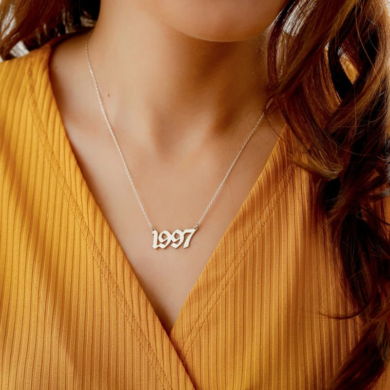 Year Necklace Coliier Femme 1999 2000 