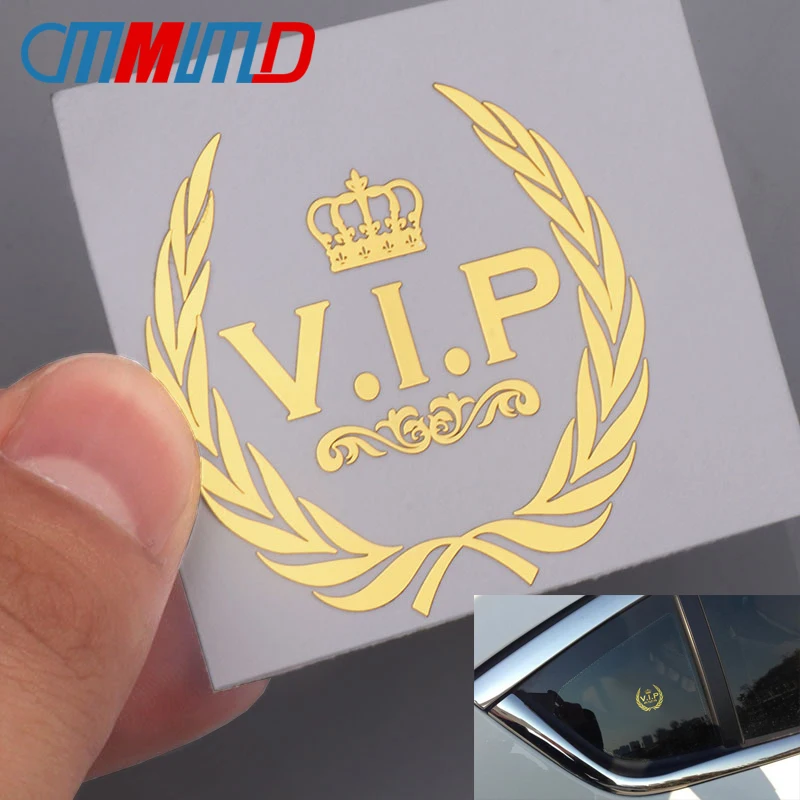 3d Metal Carstyling Vip Crown Emblem Stickers For Window Decals For