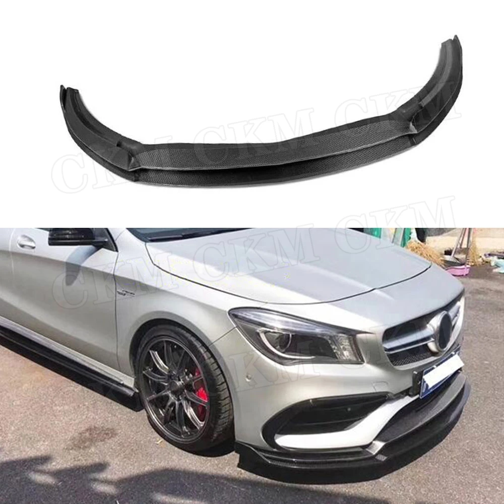 2 шт. двойной передний спойлер из углеродного волокна для Mercedes Benz CLA Class W117 CLA45 AMG