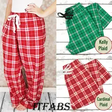 Новые модные женские свободные широкие брюки для сна повседневные домашние клетчатые штаны для сна