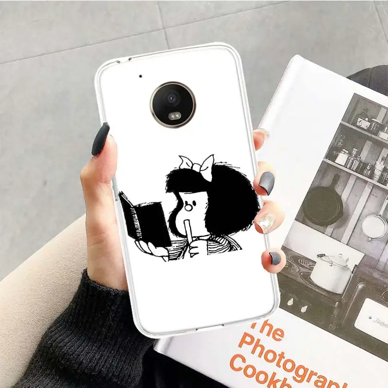 TR112-7 Mafalda чехол для Motorola Moto G7 G6 G5S G5 E4 плюс G4 E5 играть X4 Мощность tpu с рисунком индивидуальная крышка телефона - Цвет: TR112-7