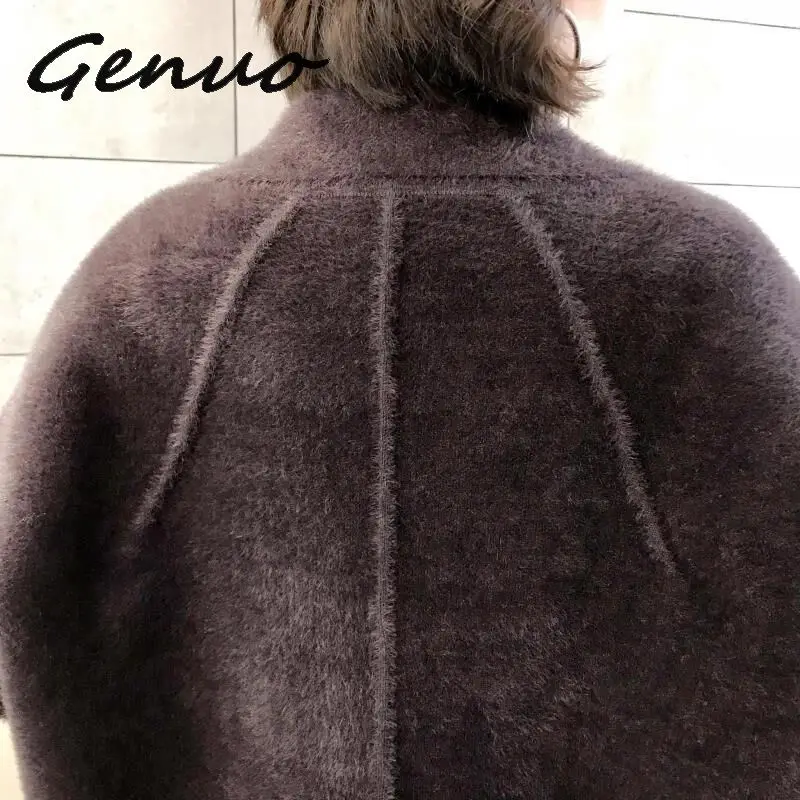 Женское шерстяное пальто Genuo, осень, новинка, кашемир, большой размер, тонкая куртка,, весна, Mediun, длинное, одноцветное, Женская кашемировая верхняя одежда