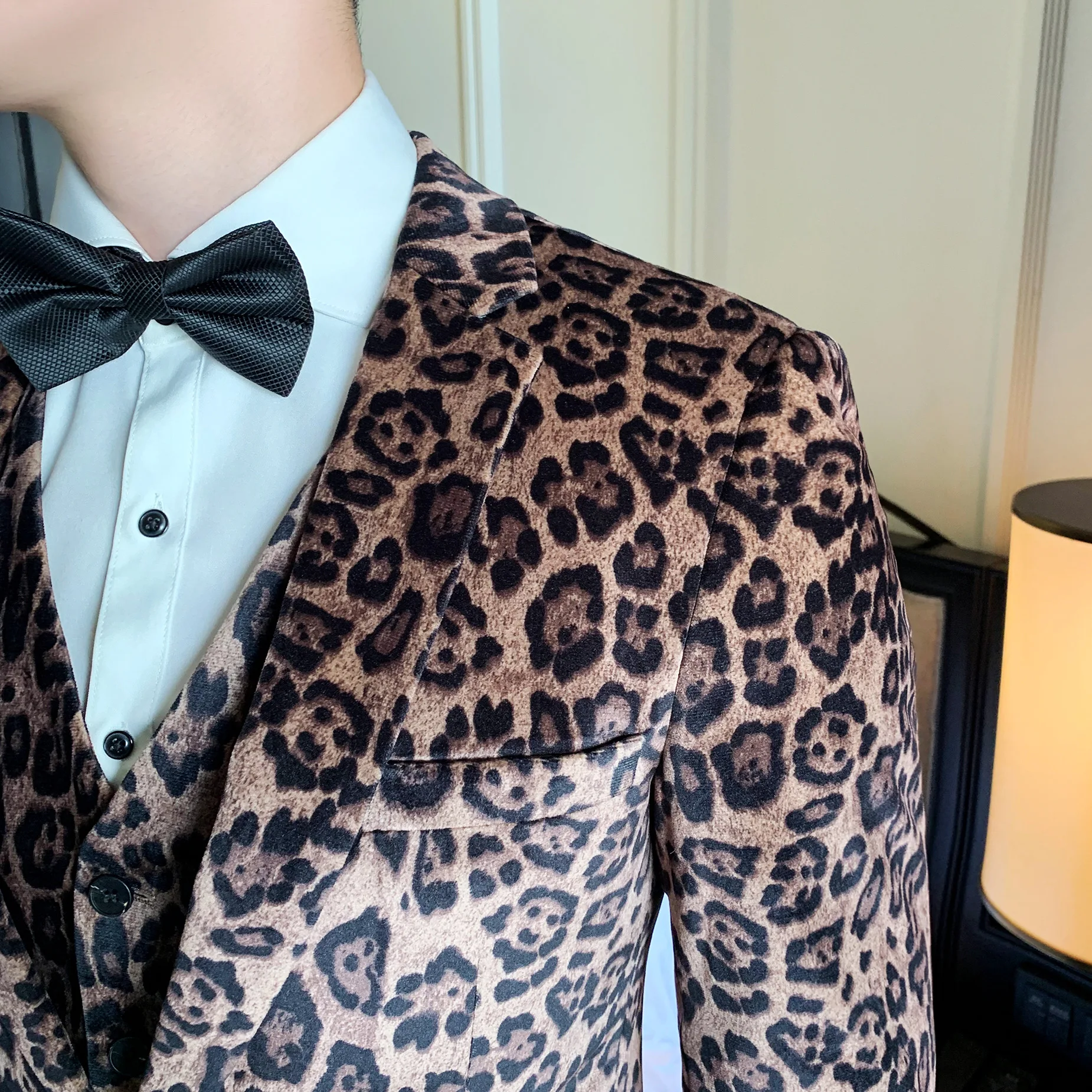 Suit Men's Single Button Suit Printing Leopard Print Suit Evening Suit Men's Suit  Christmas Suit  Slim SuitMen 3 Piece SuitsMen