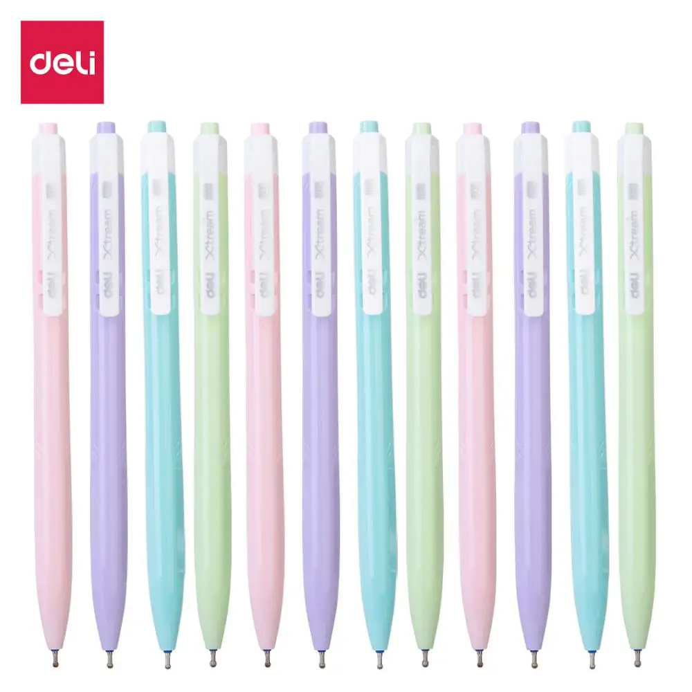 

DELI Ball Point Pen Color Student Ballpoint Pen smooth writing Mini tip 0.7mm Fashion Macaron EQ03330
