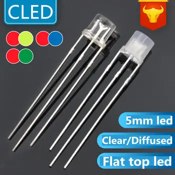 

1000PCS Free shipping 5mm Flat top led 3-PIN bicolor DIP LED RED&Blue RED&GREEN Transparent/diffused 5mm DIP LED(CE&Rosh)