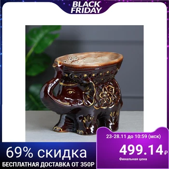 

Candy vase "Elephant" cut, 21 cm, brown