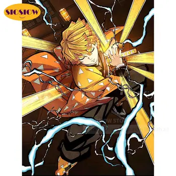 

SIOSIOW 5d DIY Diamond Painting Demon Slayer Zenitsu Sword Full Set 3D Diamond Embroidery Cross Stitch Kit Sale Home Decor Room