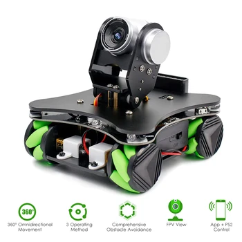 

DIY 4WD Omni Mecanum Wheel Educational Motorized Robot for Self-Programming Robot Car Coding Smart Robot Kit Whit FPV Camera