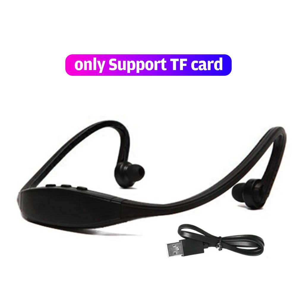 S9 Bluetooth наушники беспроводные Спортивные Bluetooth наушники Поддержка TF/SD карты микрофон для iPhone huawei XiaoMi телефон - Цвет: TF black