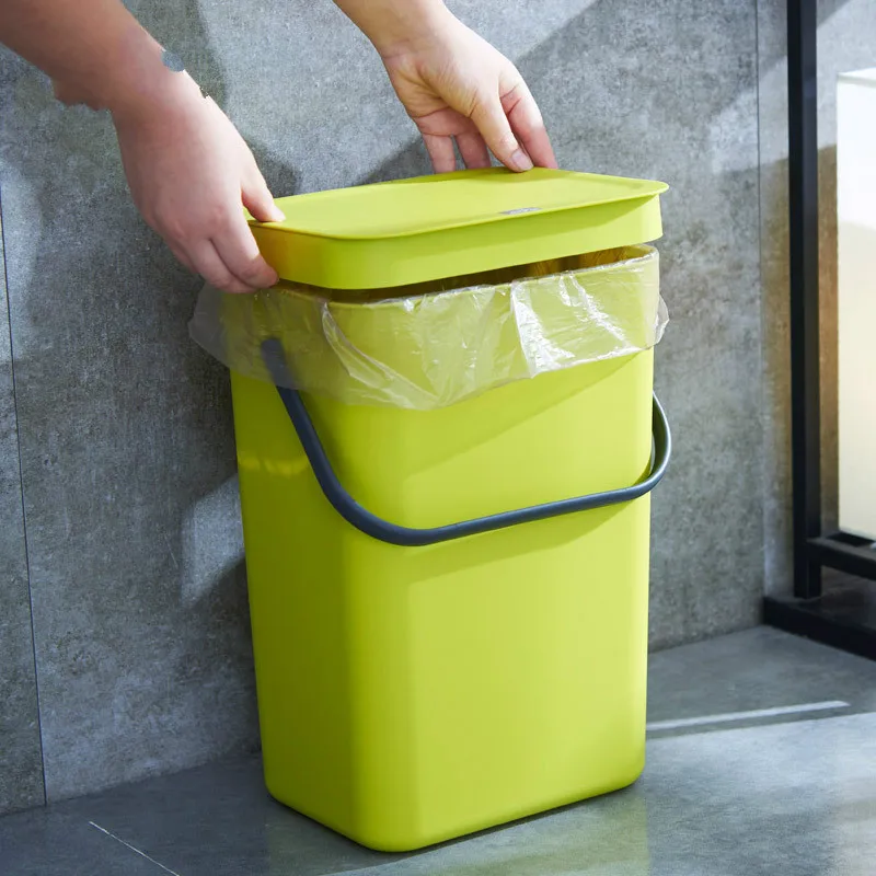 Настенный мусорный бак бытовой кухонный пластиковый портативный ящик для хранения мусорное ведро креативная ванная комната с крышкой мусорное ведро pf82716