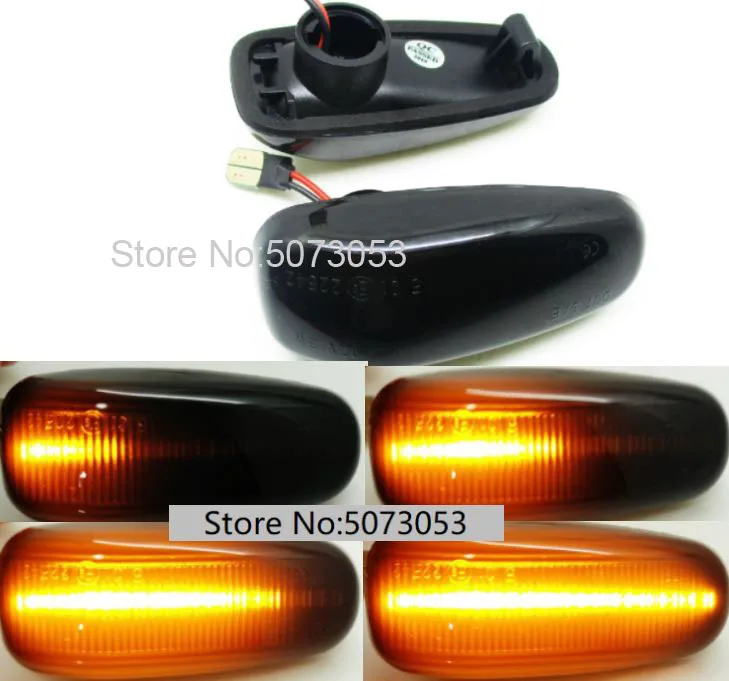 2 pieces Led Dynamic Side Marker Turn Signal Light Sequential Blinker Light For Mercedes BENZ W210 W202 W208 R170 Vito W638 - Испускаемый цвет: Dynamic black