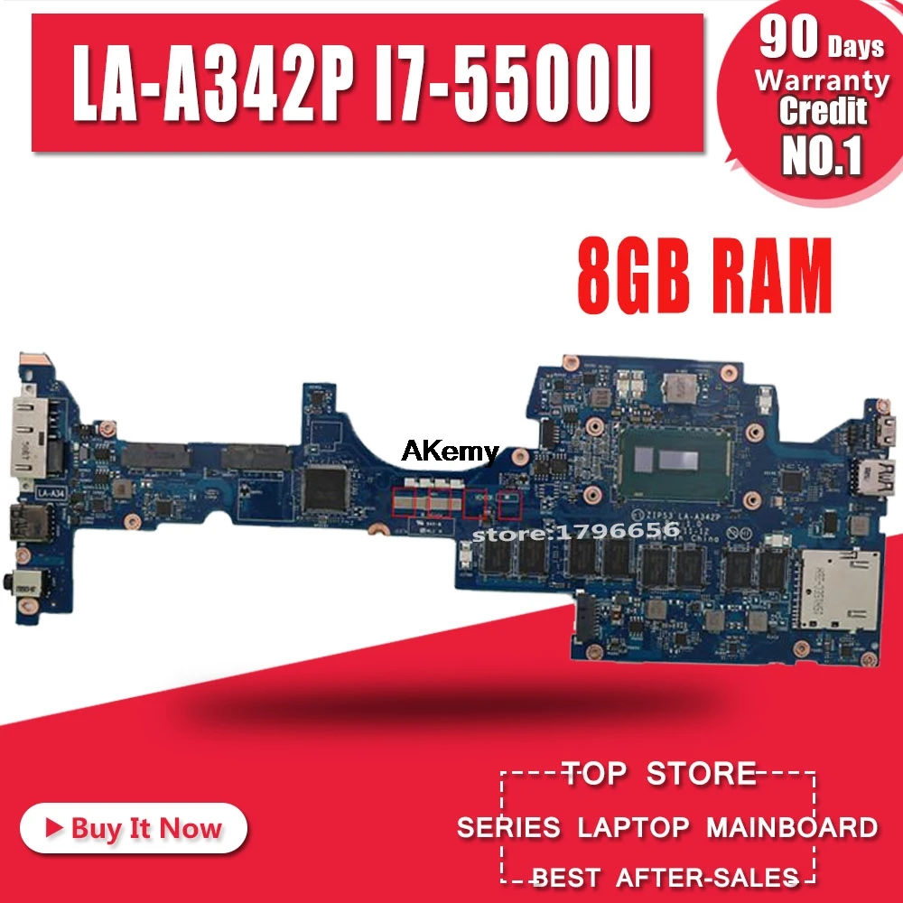 ZIPS3 LA-A342P материнская плата для ноутбука lenovo YOGA 12 S1 тест оригинальная материнская плата 8G-RAM I7-5500U