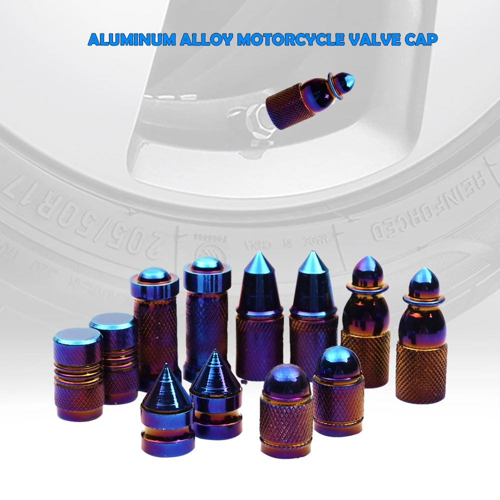 2pcs Durable Aluminum Alloy Motorcycle Valve Cap Dust Cover Wheel Tire