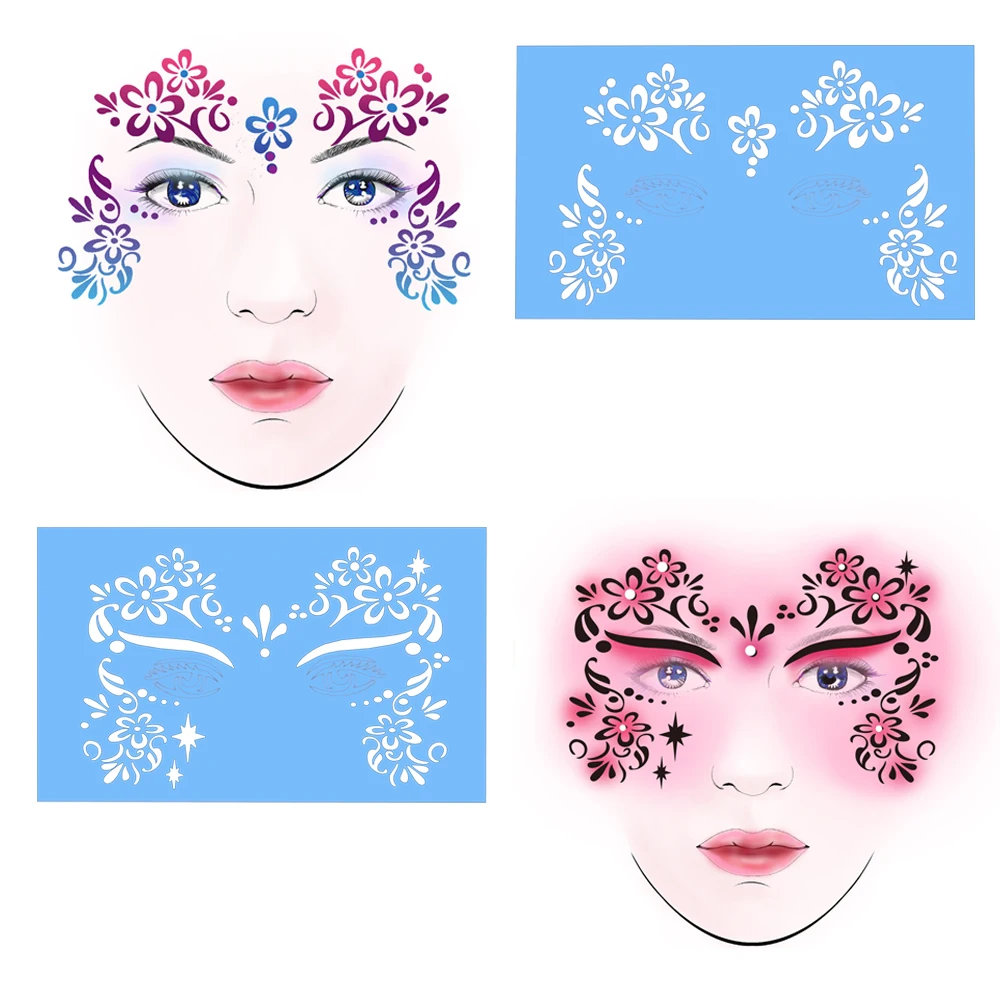 Многоразовая трафарет для рисования лица Хэллоуина Рождества карнавал макияжа