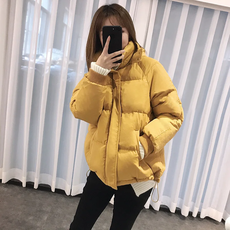 Abrigos mujer invierno парка на молнии Короткая хлопковая стеганая куртка с капюшоном теплая зимняя куртка женская однотонная зимняя куртка для женщин s R7