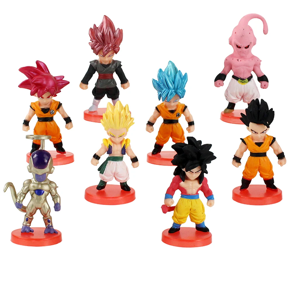 6-8 см 8 шт./компл. фигурки Dragon Ball Z Goku сын Гоку Фриза ПВХ Аниме Фигурка Коллекционная модель игрушка