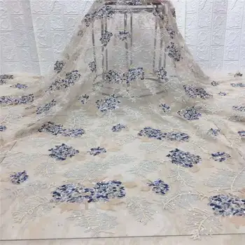 

JAUN Sequins French Tulle Lace Fabric 2020 High Quality African Lace Fabric Latest Lace Material For Evening Party XY3235B-3