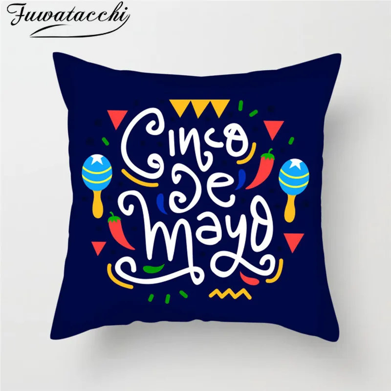 

Fuwatacchi Letter Cushion Cover Greeting Words Throw Pillow Cover Phrases Happy Birthday Words Pillowcases for Home Sofa Decor