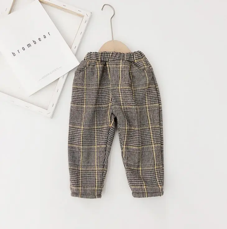 Утепленные штаны в Корейском стиле для девочек зимние модные штаны для девочек 2-7 лет, HH331