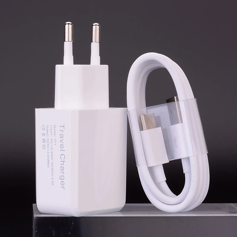 5v 1a usb Fast Charging Data Charge USB C 2A Cable EU US Plug Charger for Vivo Z6 5G Z5 Z1X Y9s Y70s Y50 Y30 X27 V19 Pro X50 Lite Adapter 65 watt fast charger