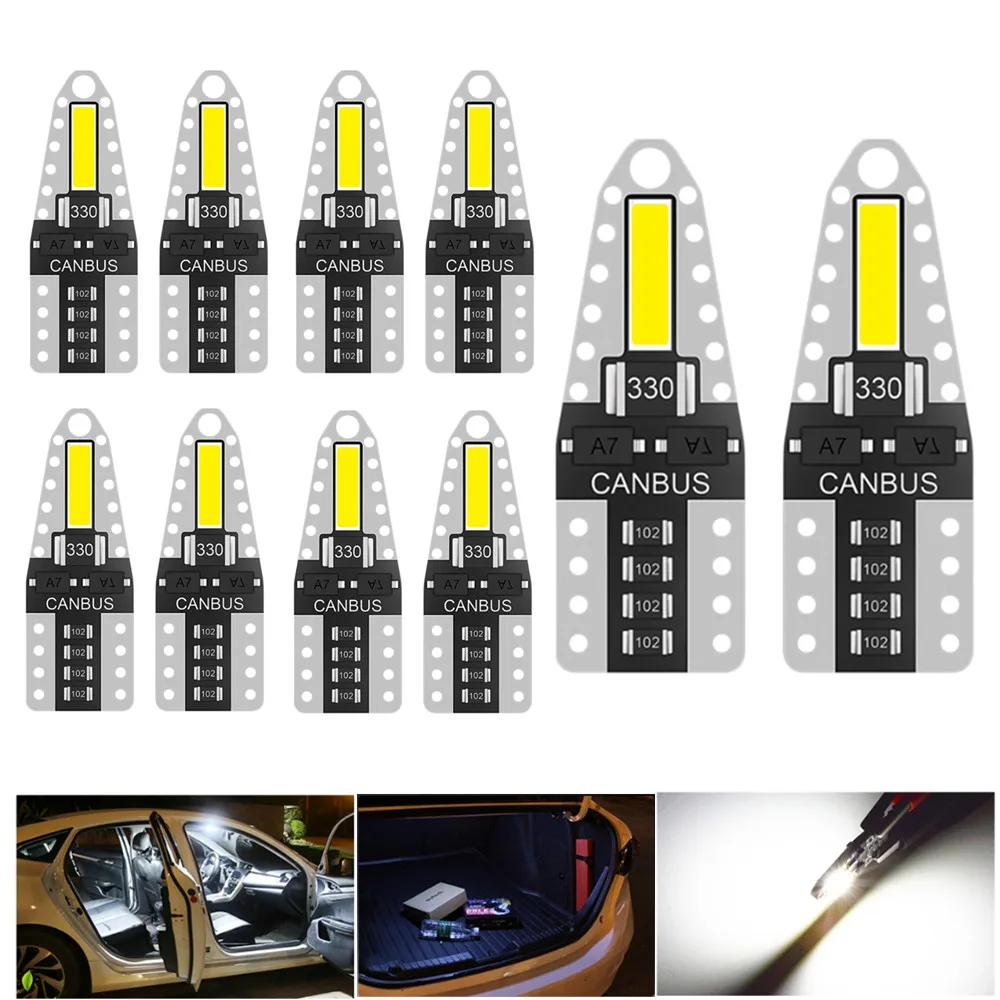 

10x T10 W5W LED 7020 LED 2smd Bulb 194 168 Car Interior Dome License Plate Light Lamp for cruze chevrolet/mondeo mk4/audi a3 8l