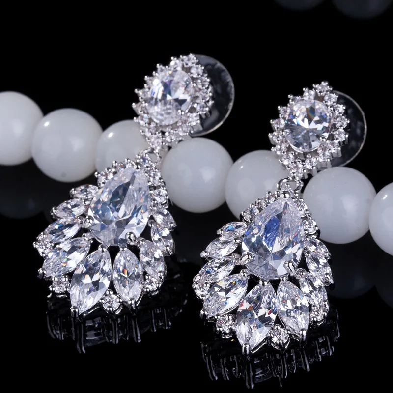 Reina Earrings|elegant Cubic Zirconia Dangle Earrings For Women - Aaa+  Crystal Chandelier Design For Weddings & Parties