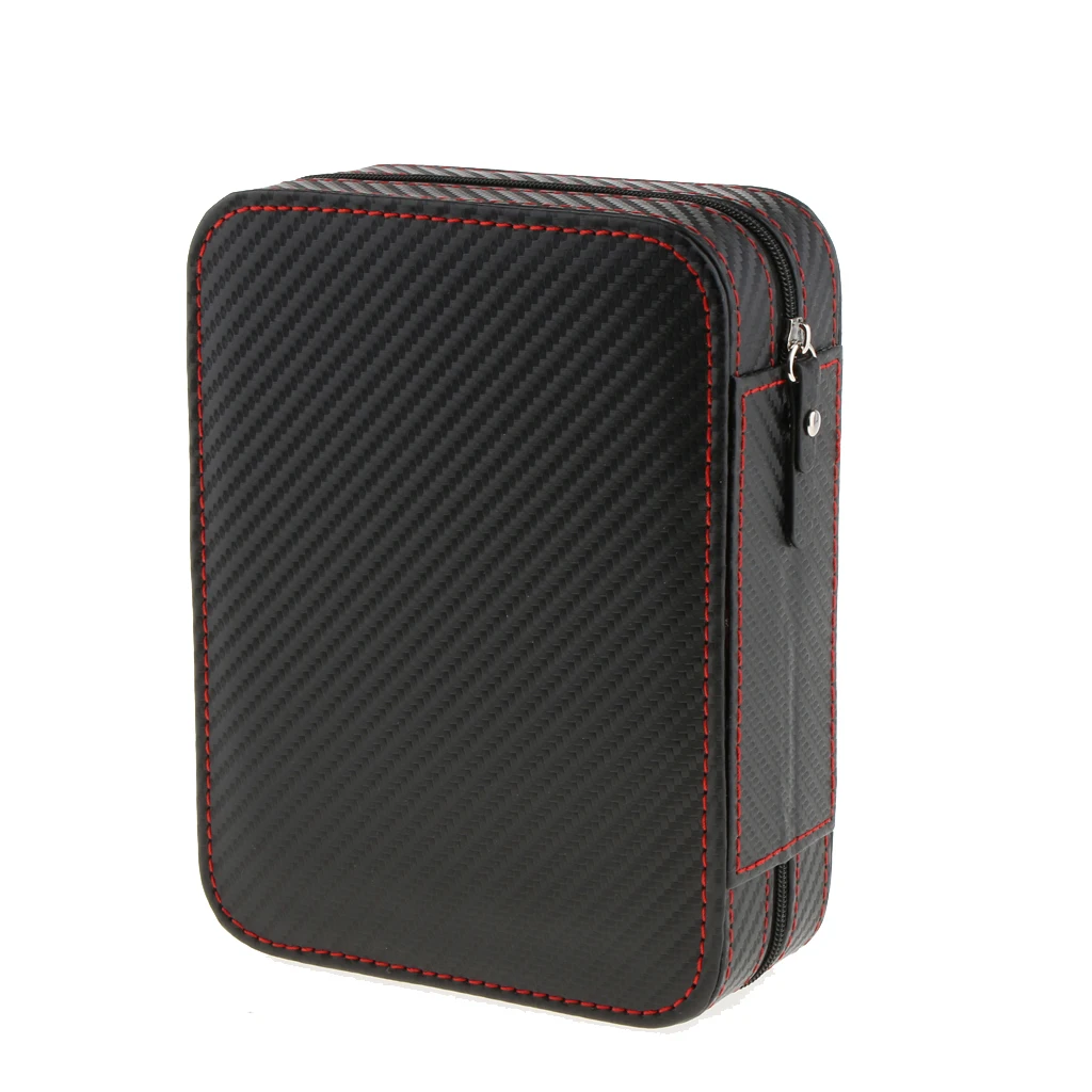 PU Leather Watch Display Box Zip Case Portable Travel Storage Wristwatch Organizer