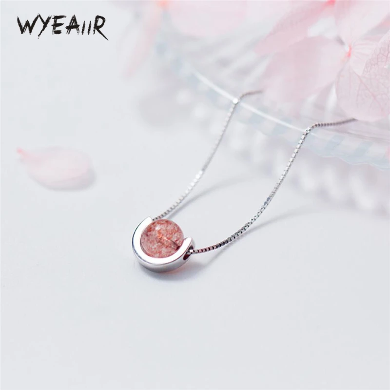 Женский кулон с бусинами WYEAIIR розовый из стерлингового серебра 925 пробы