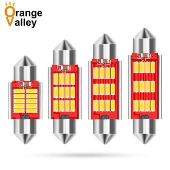 

100Pcs Festoon c5w LED 31 36 39 41 mm 10 12 led bulb 4014 SMD reading lamp car Interior Light DC 12V