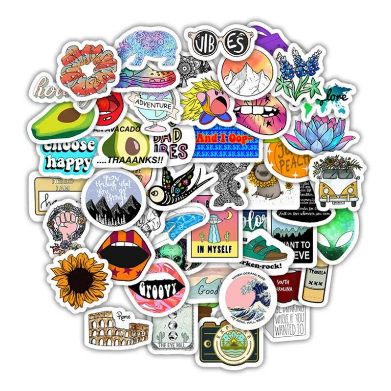 

10/30/50PCS Colorful Fresh And Cute Graffiti Waterproof Skateboard Personalized Luggage Water Cup Computer Sticker Wholesale