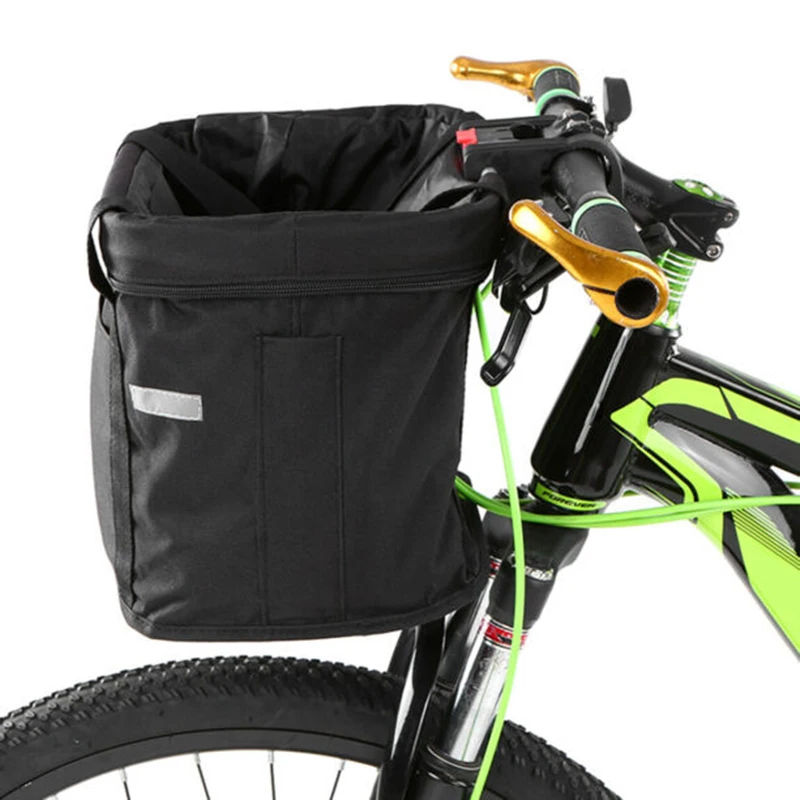 Black Bicycle Basket Waterproof Multifunction Designed Electric Folding Cycling Accessories Road