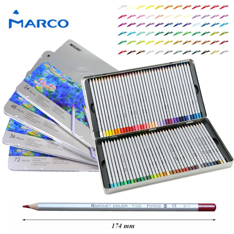 marco Tin box packaging Drawing Sketching Pencil Soft Standard Pencils Professional Office School Pencil cases lapis de cor