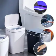 14L Household USB Charging Smart Trash Can Automatic Induction Dustbin With Lid Avoid Touching Waste Bucket for Kitchen