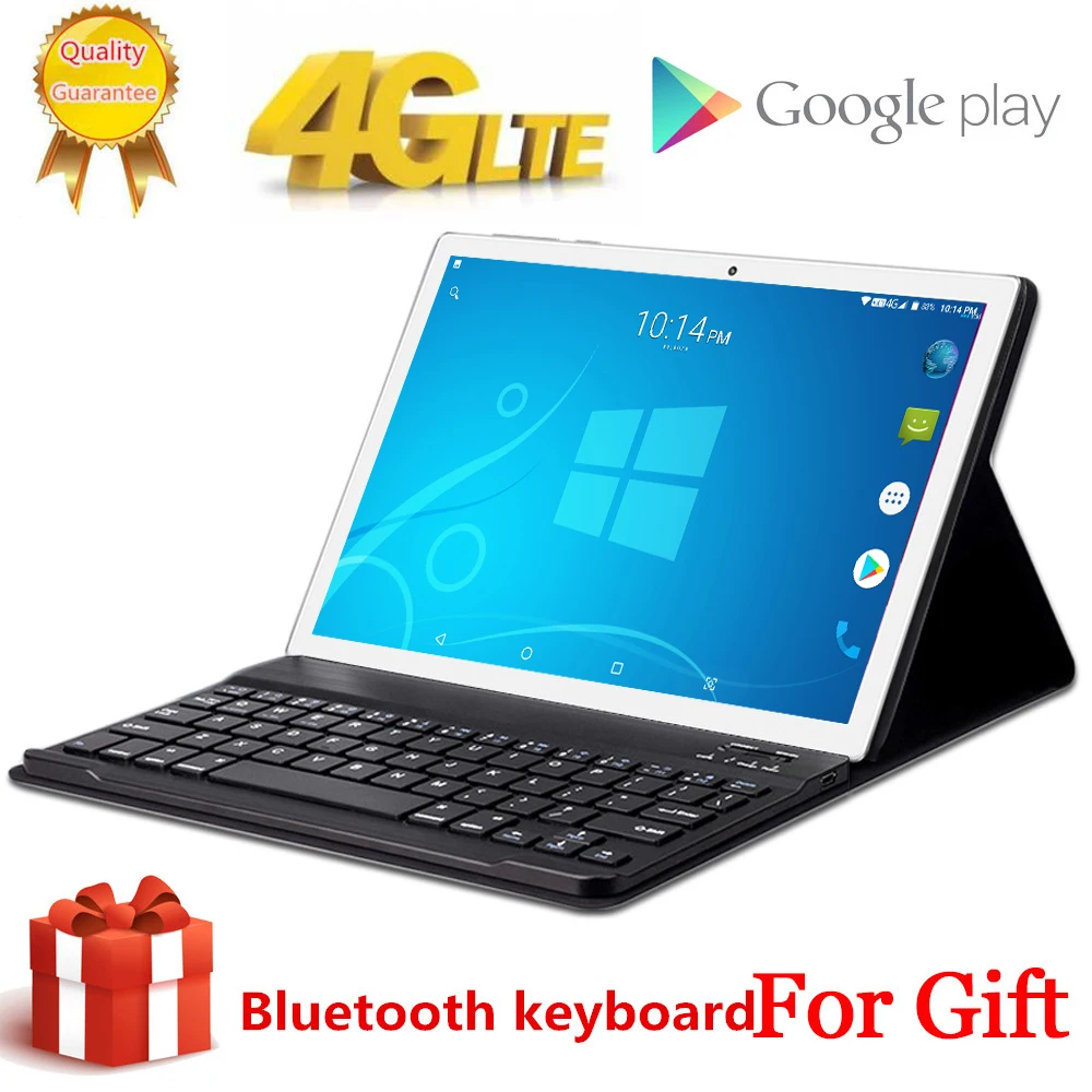 2020 Бесплатный подарок Bluetooth клавиатура 4G LTE 10 1 дюймов 2.5D планшетный ПК 1920x1200 Deca Core