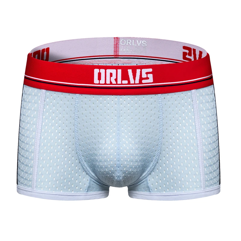 ORLVS Брендовое Мужское нижнее белье мужские боксеры cueca tanga быстросохнущие мужские брюки Ropa Interior hombre мужские боксеры шорты calzoncillo hombre - Цвет: OR193-skyblue