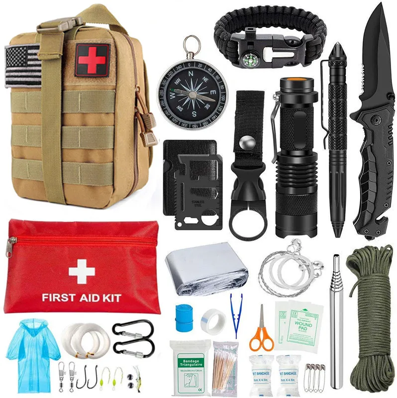 Outdoor Survival Kit Set Camping Equipment Gear EDC Multi tool Hiking Accessories EDC Gear
