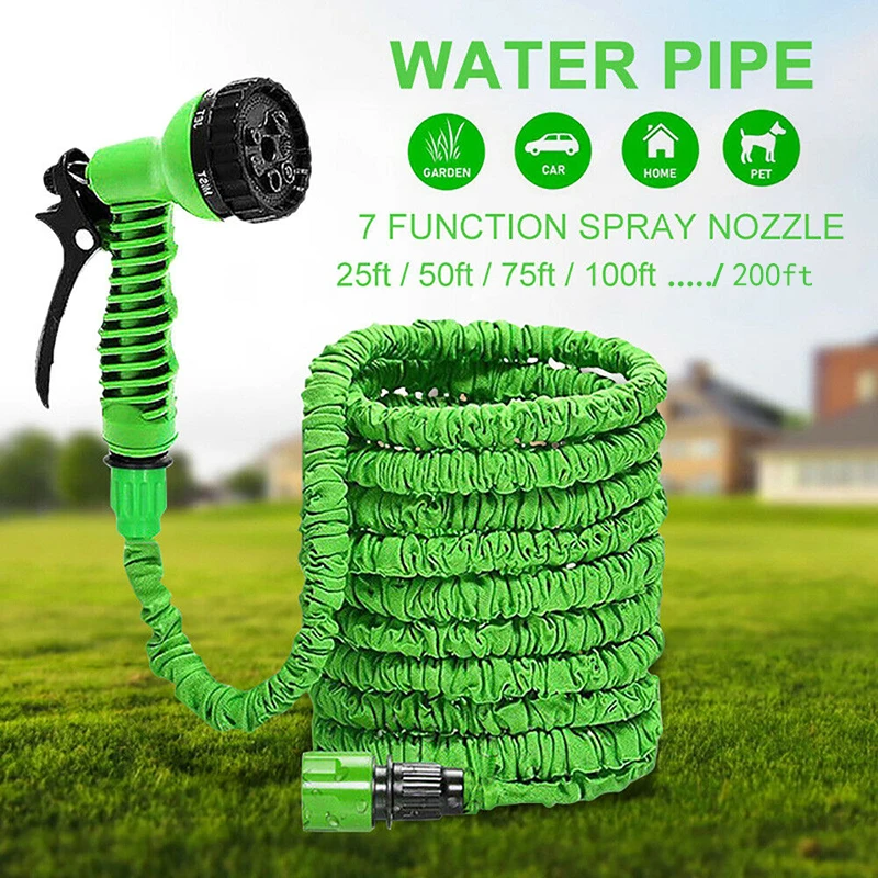 

25-175FT Expandable Garden Hose With Nozzle 7 Mode High Pressure Water Gun For Car Washing Garden Sprayer Watering Irrigation