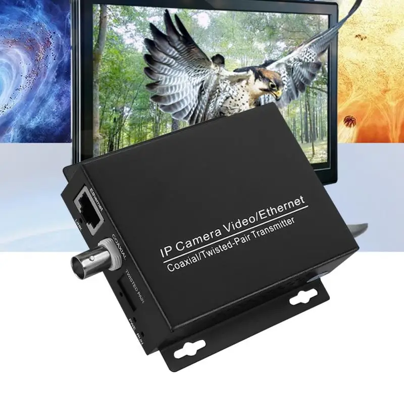 1Pair Ethernet IP Extender Over Coax HD Network Kit EoC Coaxial Cable Transmission Extender for Security CCTV Cameras
