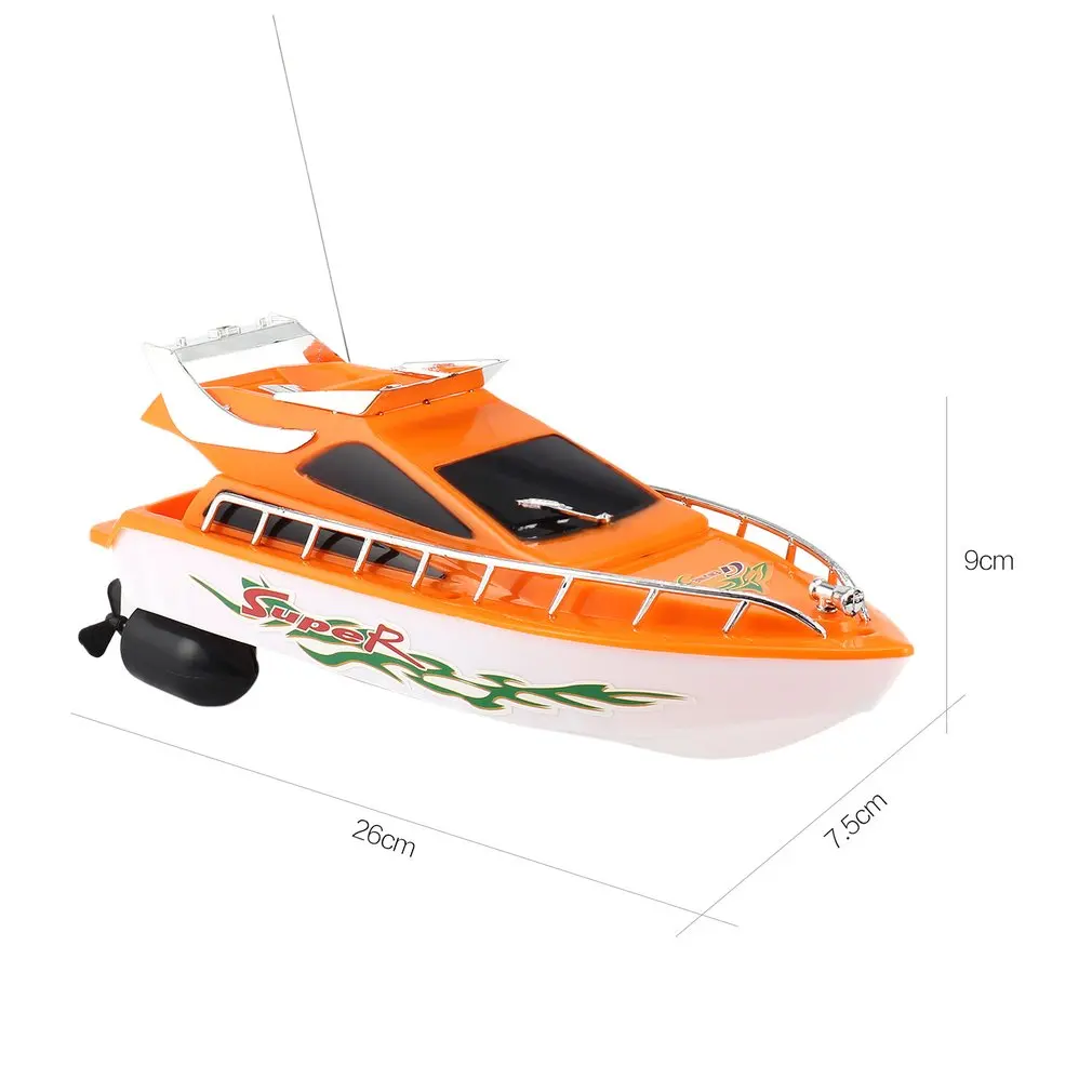 C101A Мини Радио пульт дистанционного управления RC высокоскоростной гоночный катер скоростной корабль для детей подарок игрушка модель моделирования - Цвет: orange and white