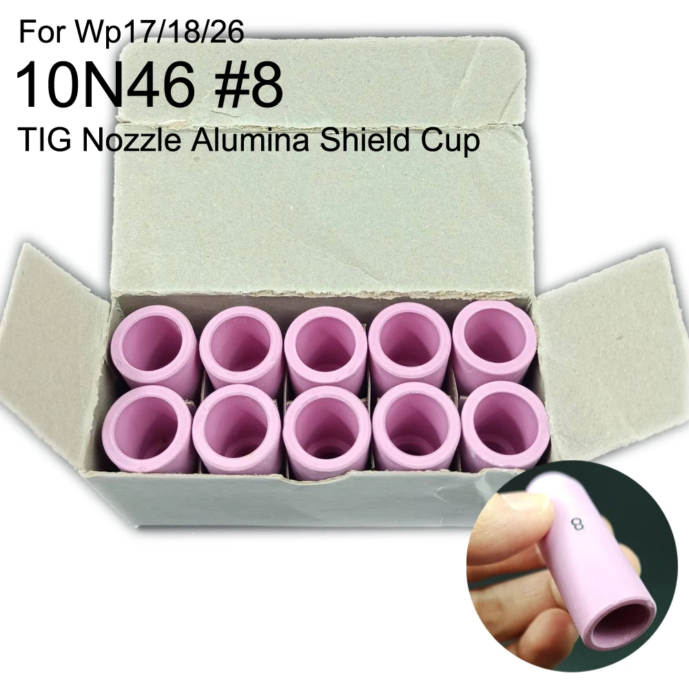 10pcs TIG Nozzle Alumina Shield Cup 10N50 #4 10N49 #5 10N48 #6 10N47 #7 10N46 #8 For WP17 18 26 TIG Welding Torch