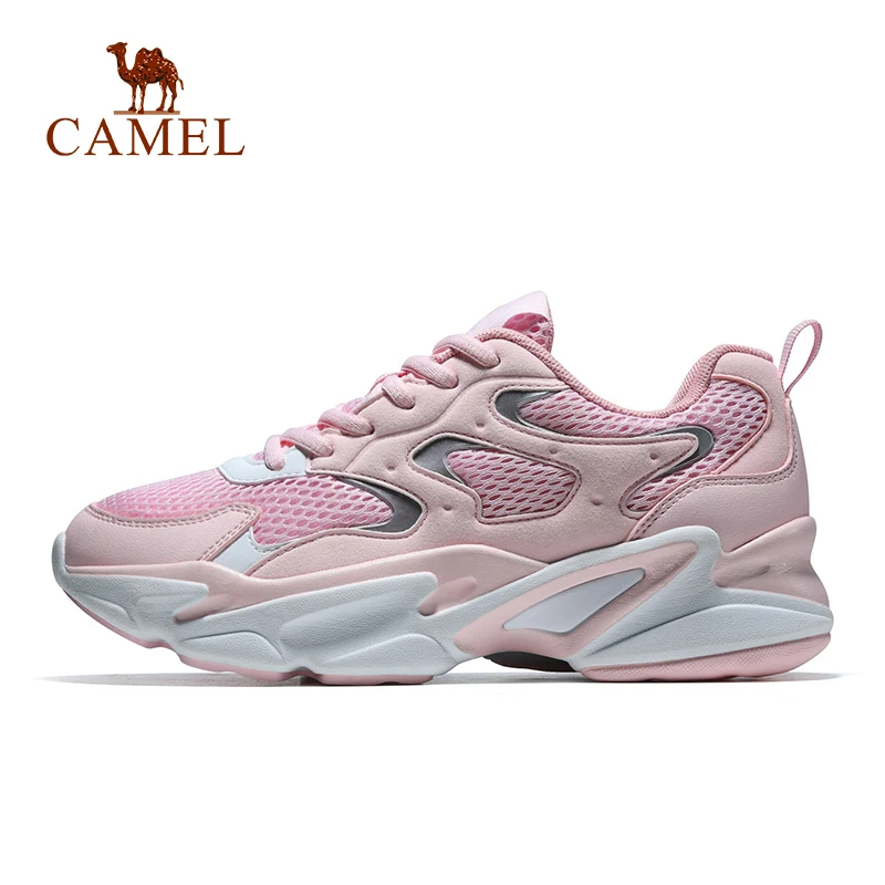 CAMEL/мужские кроссовки; Модные дышащие легкие удобные кроссовки; Уличная обувь для бега и ходьбы; спортивная обувь - Цвет: 653Pink-Female