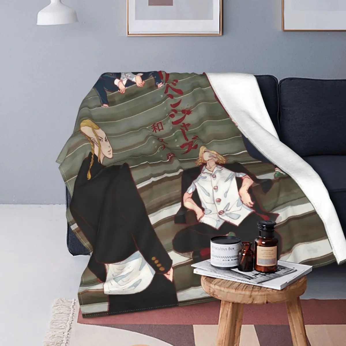 

Tokyo Revengers Draken Micky Blankets Flannel Textile Decor Japanese Classic Anime Throw Blankets for Bedding Office Plush Quilt