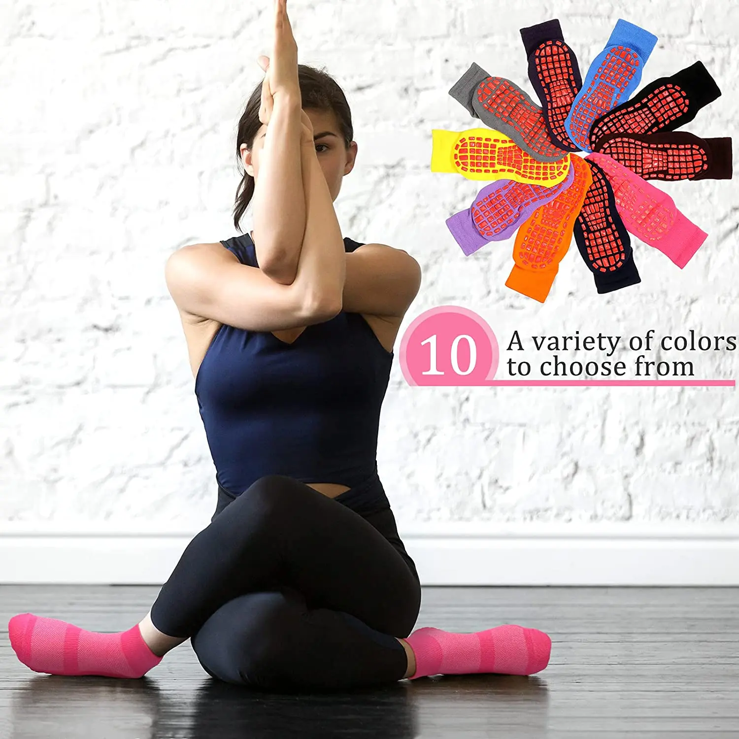 10 calcetines antideslizantes de mujer para Yoga o Pilates